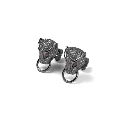 Panthera von Keysi Sayago | Rotguss | Zirkonia-Kristallohrringe